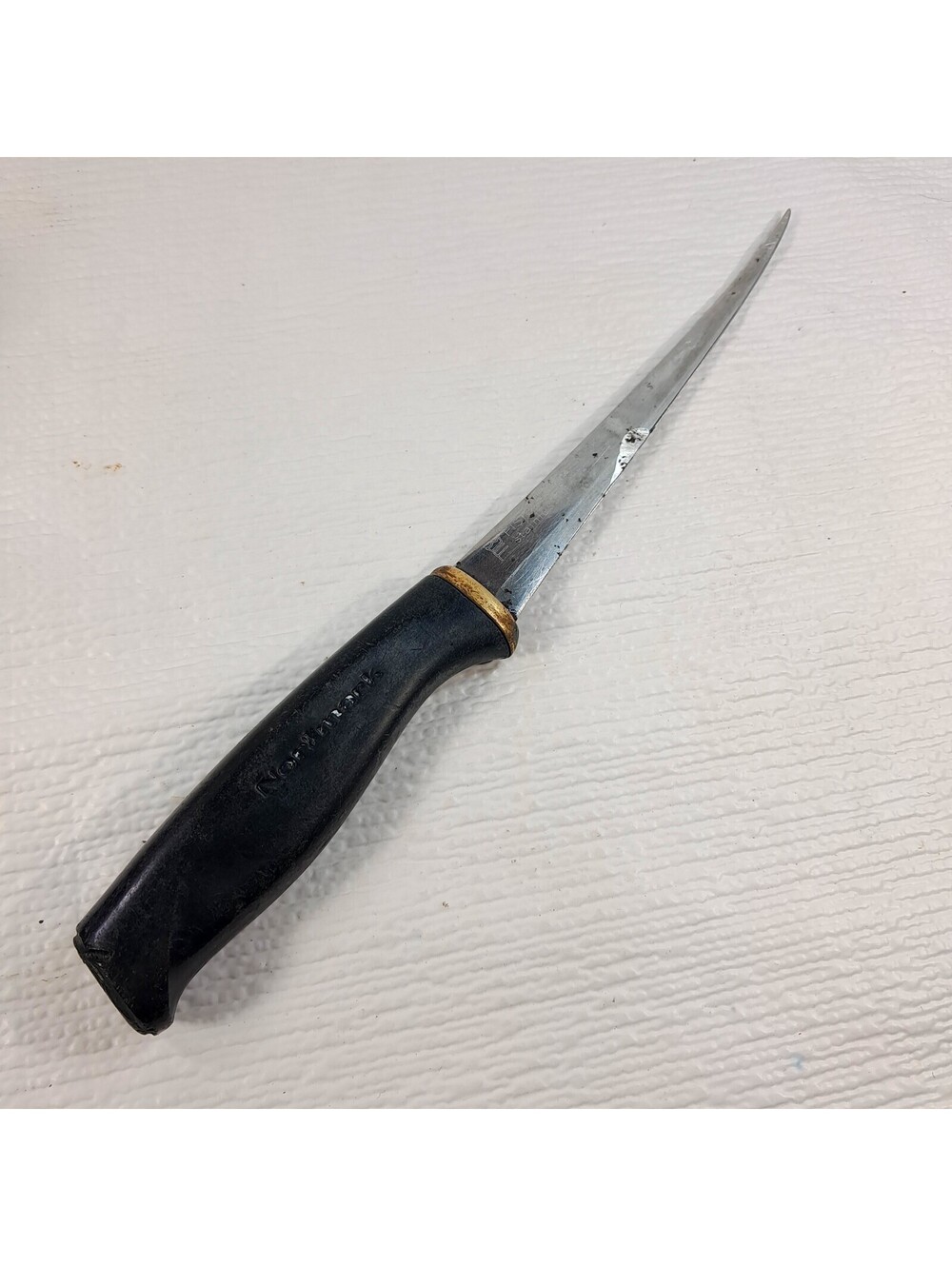 Vintage Fiskars Finald Normark Filet Knife Nor Mark stainless steel black READ
